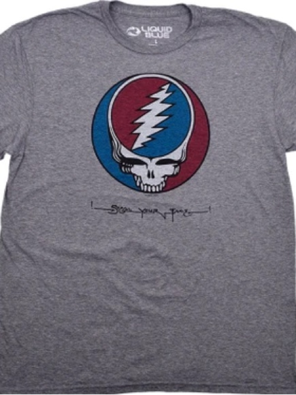 Liquid Blue Gray Logo Tee - XL